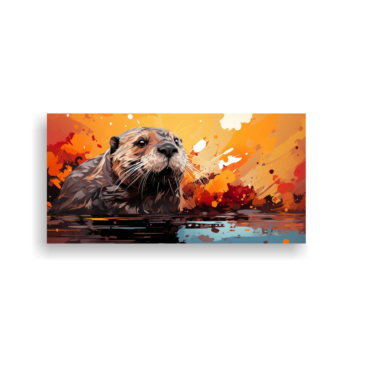 GENERICO - Lienzo Fotografía Expresiva Castor En Colores Ru 160x80cm