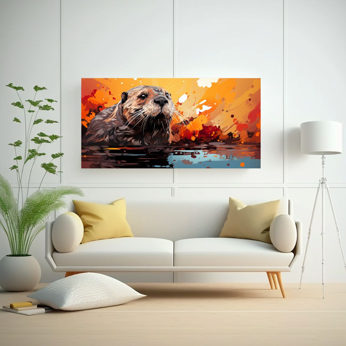 GENERICO - Lienzo Fotografía Expresiva Castor En Colores Ru 160x80cm