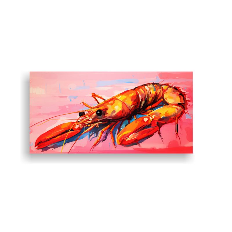 GENERICO - Pintura Decorativa Innovadora De Camarón En Tonos 160x80cm