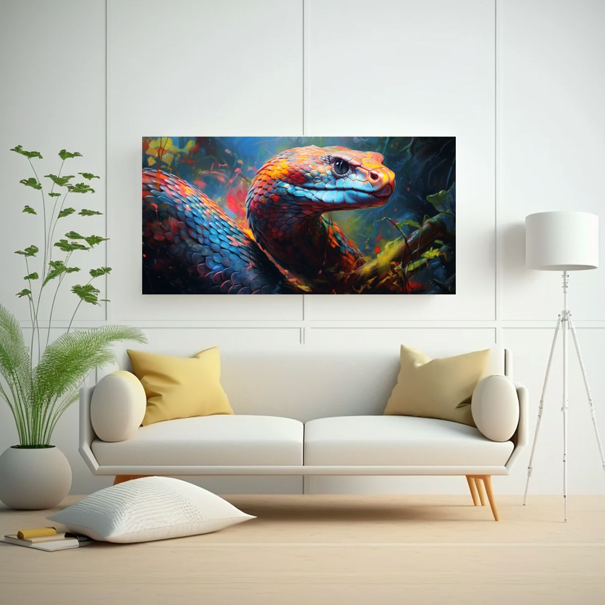 GENERICO - Cuadro Estilo Oleo Serpiente Estilo Galería Color 160x80cm