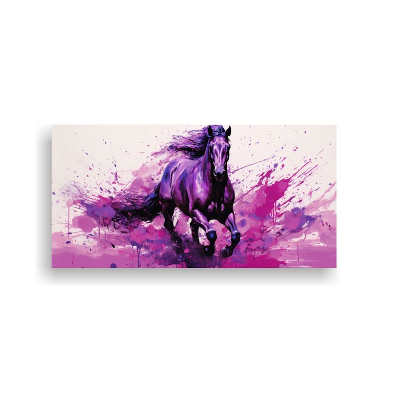 GENERICO - Lienzo De Tela Caballo Purpura Estilo Neo Pop Art 160x80cm