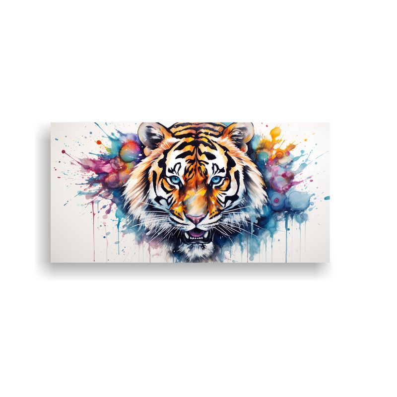 GENERICO - Pintura Minimalista De Tigre En Acuarela Colorida  160x80cm