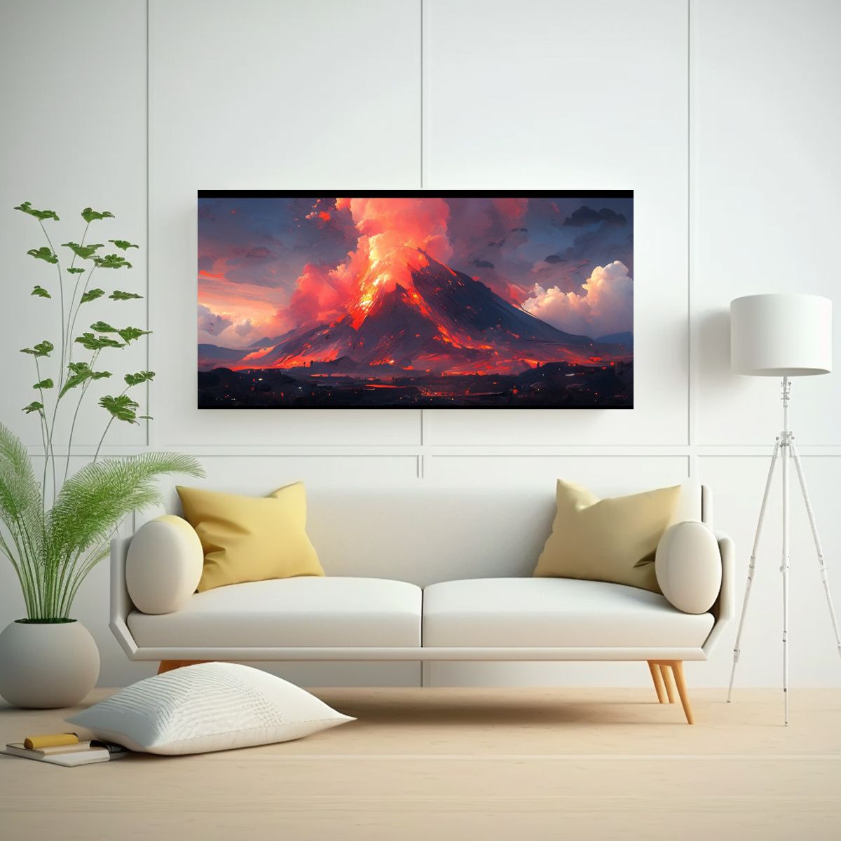 GENERICO - Pintura Abstracta De Alta Calidad De Un Volcán Co 160x80cm