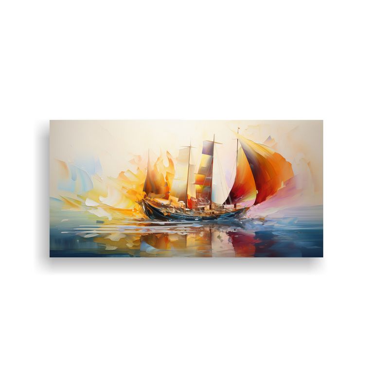 GENERICO - Cuadros Barcos Abstractos Para Decoración Inspira 160x80cm