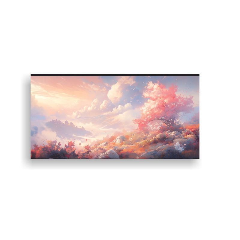 GENERICO - Pintura Abstracta Paisaje Blanco En Lienzo Durader 160x80cm