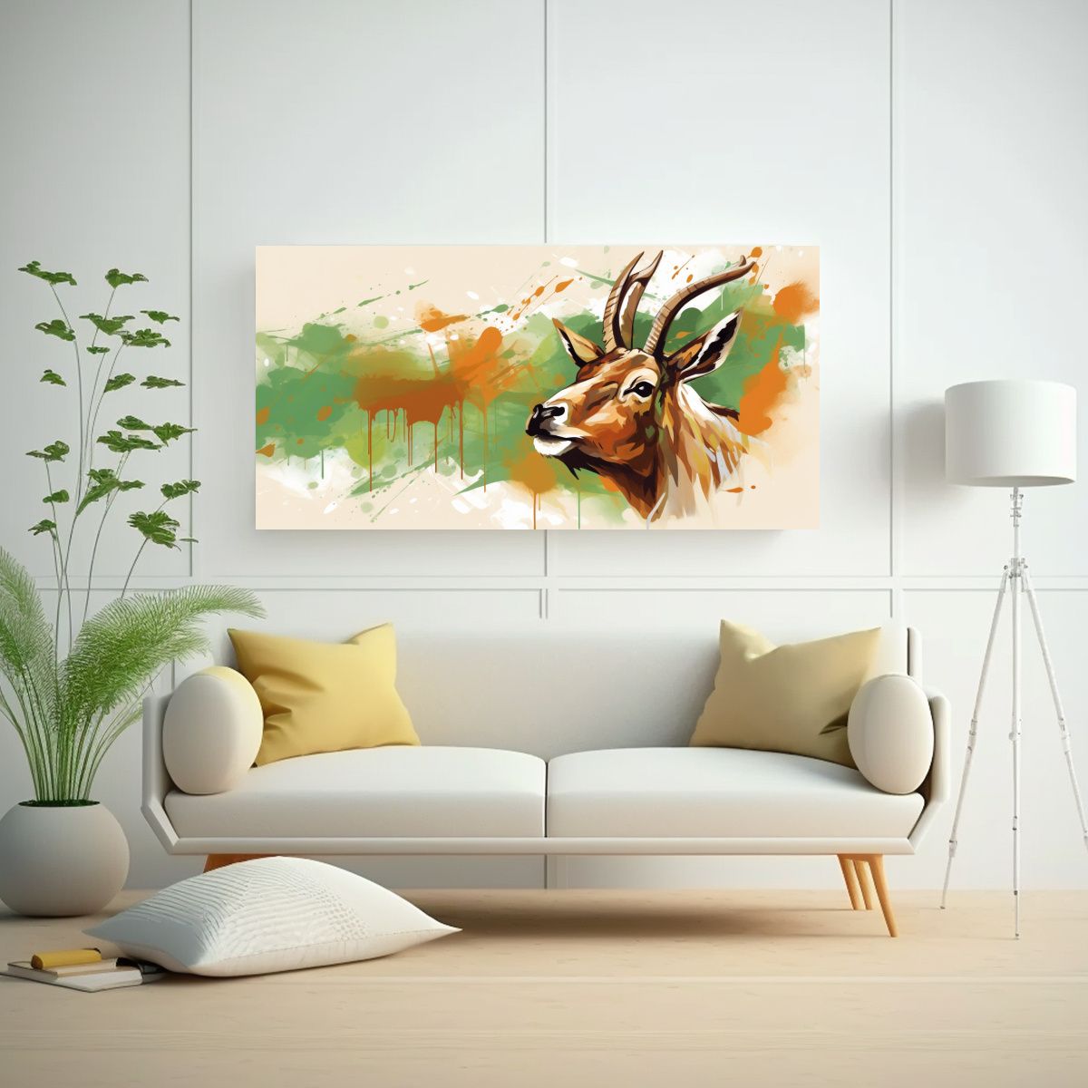 GENERICO - Pintura Decorativa Innovadora De Antílope En Colo 160x80cm