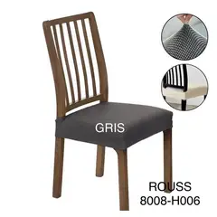 ANGELES DEL HOGAR - Cubre asientos comedor pack 6 unidades Texturizados Gris
