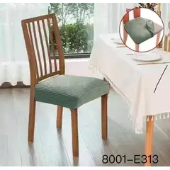 ANGELES DEL HOGAR - Cubre asientos comedor pack 6 unidades Texturizados Verde