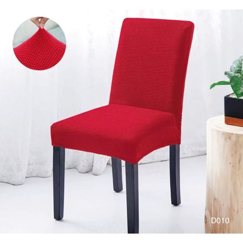 ANGELES DEL HOGAR - Cubre asientos comedor pack 6 unidades Texturizados Rojo
