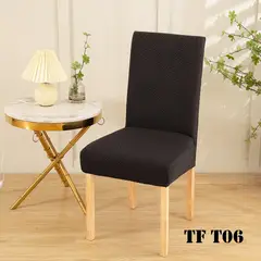 ANGELES DEL HOGAR - Cubre asientos comedor pack 6 unidades Texturizados Negro
