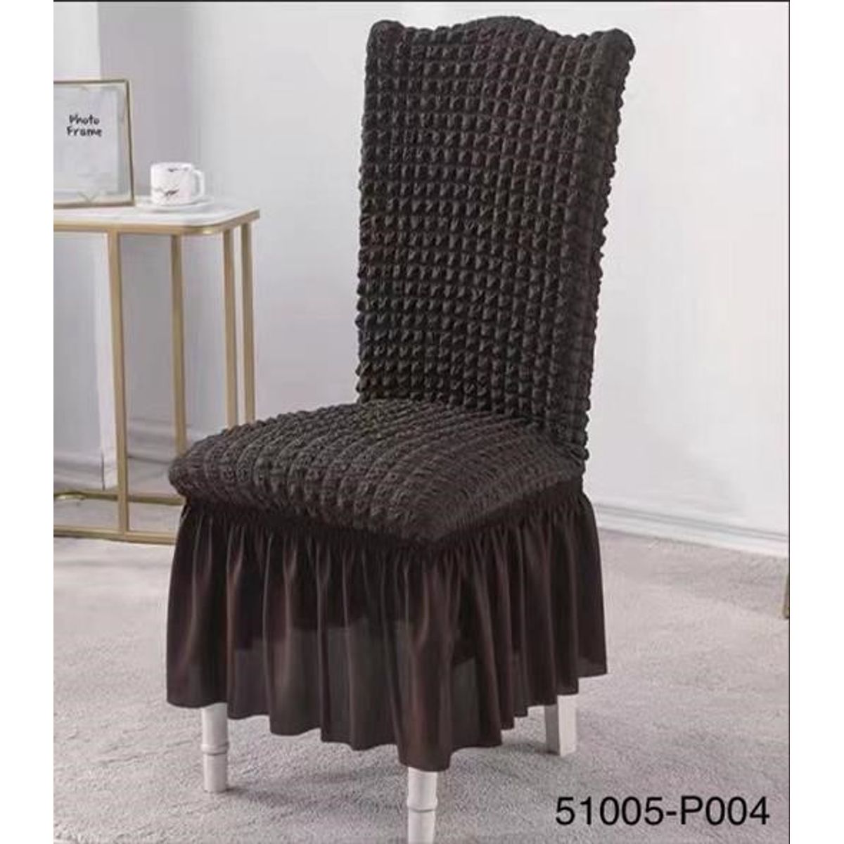 ANGELES DEL HOGAR - Cubre asientos comedor pack 6 unidades Turco Texturizado Gris