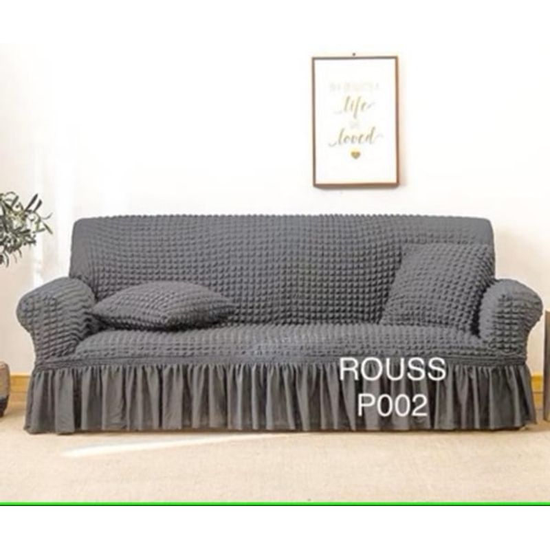 ANGELES DEL HOGAR - Fundas Sofa Cubresillones Turcos 2 cuerpos Gris