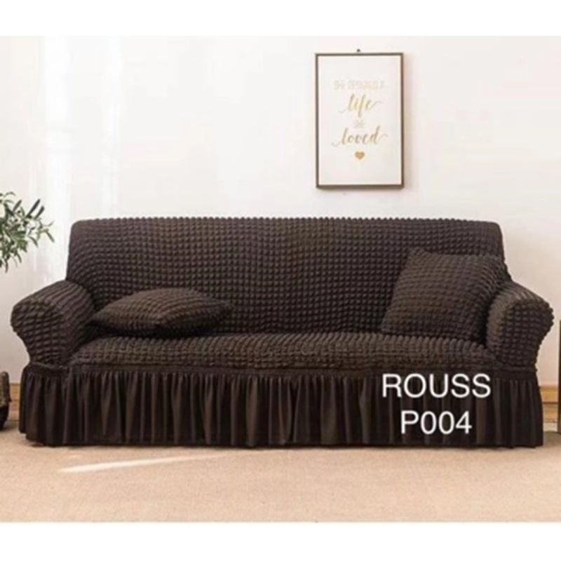 ANGELES DEL HOGAR - Fundas Sofa Cubresillones Turcos 2 cuerpos Café