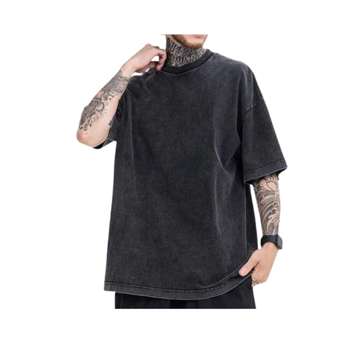 CRUSEC - Polera De Algodón Estilo Desgastada Vintage