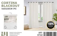 ANGELES DEL HOGAR - Cortina Blackout 2 Paños medias 140 cm x 230 cm Lino Blanco