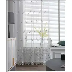 ANGELES DEL HOGAR - Visillos Bordados 2 Paños 140 cm x 230 cm