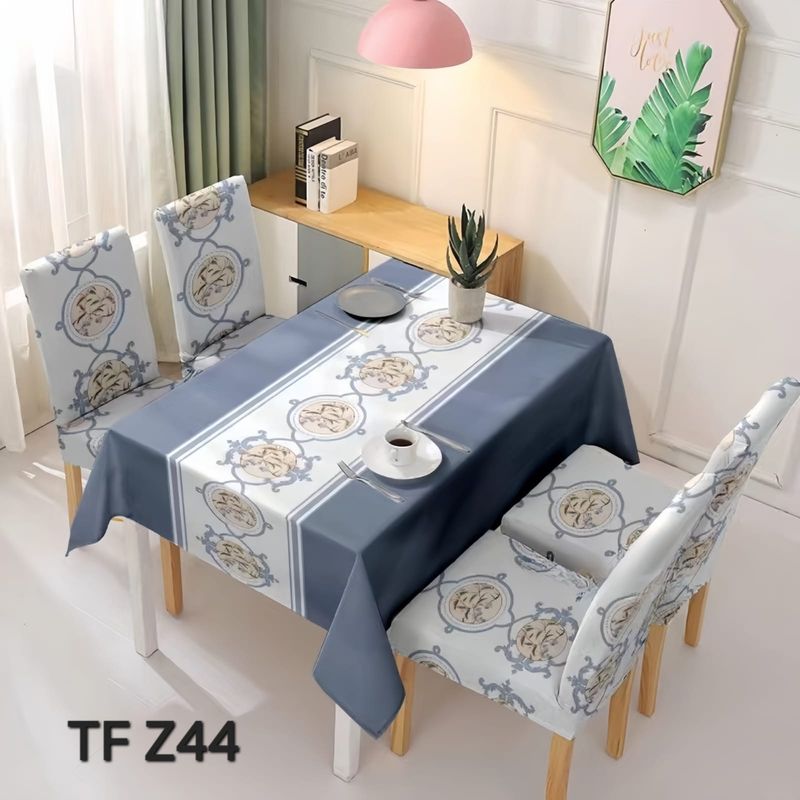 ANGELES DEL HOGAR - Set Completo Mantel Antimanchas 140cm x 220 cm + 6 Fundas