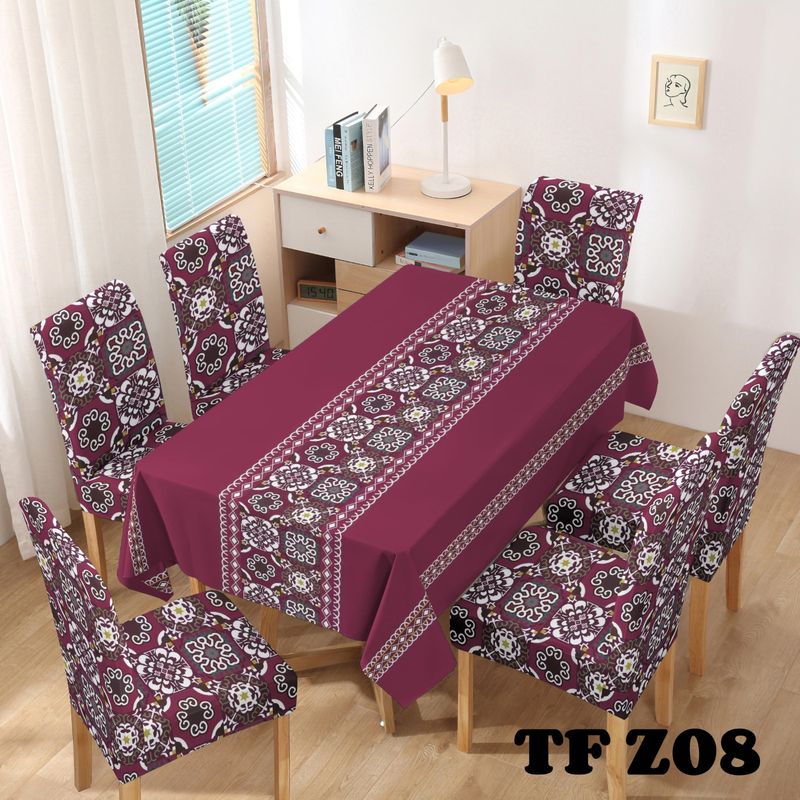 ANGELES DEL HOGAR - Set Completo Mantel Antimanchas 140cm x 220 cm + 6 Fundas