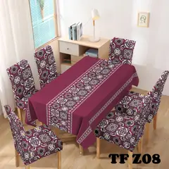 ANGELES DEL HOGAR - Set Completo Mantel Antimanchas 140cm x 220 cm + 6 Fundas