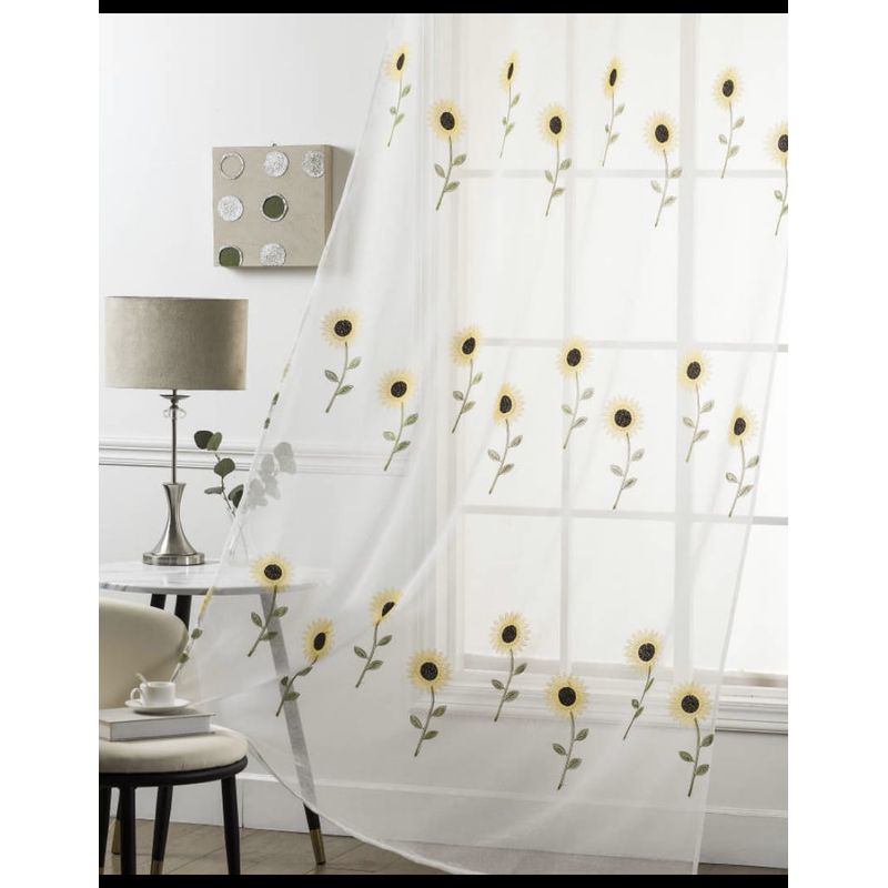 ANGELES DEL HOGAR - Visillos Bordados 2 Paños 140 cm x 230 cm