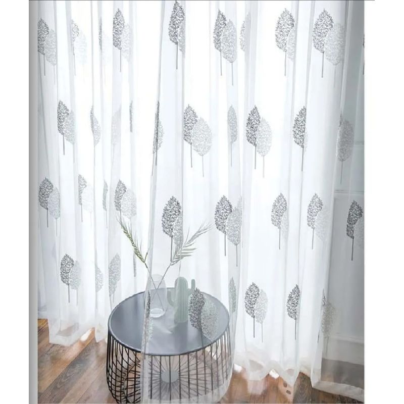 ANGELES DEL HOGAR - Visillos Bordados 2 Paños 140 cm x 230 cm