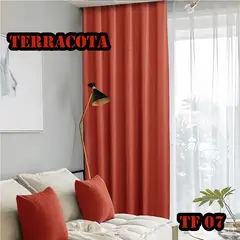 ANGELES DEL HOGAR - Cortina Blackout 2 Paños medias 140 cm x 230 cm Terracota
