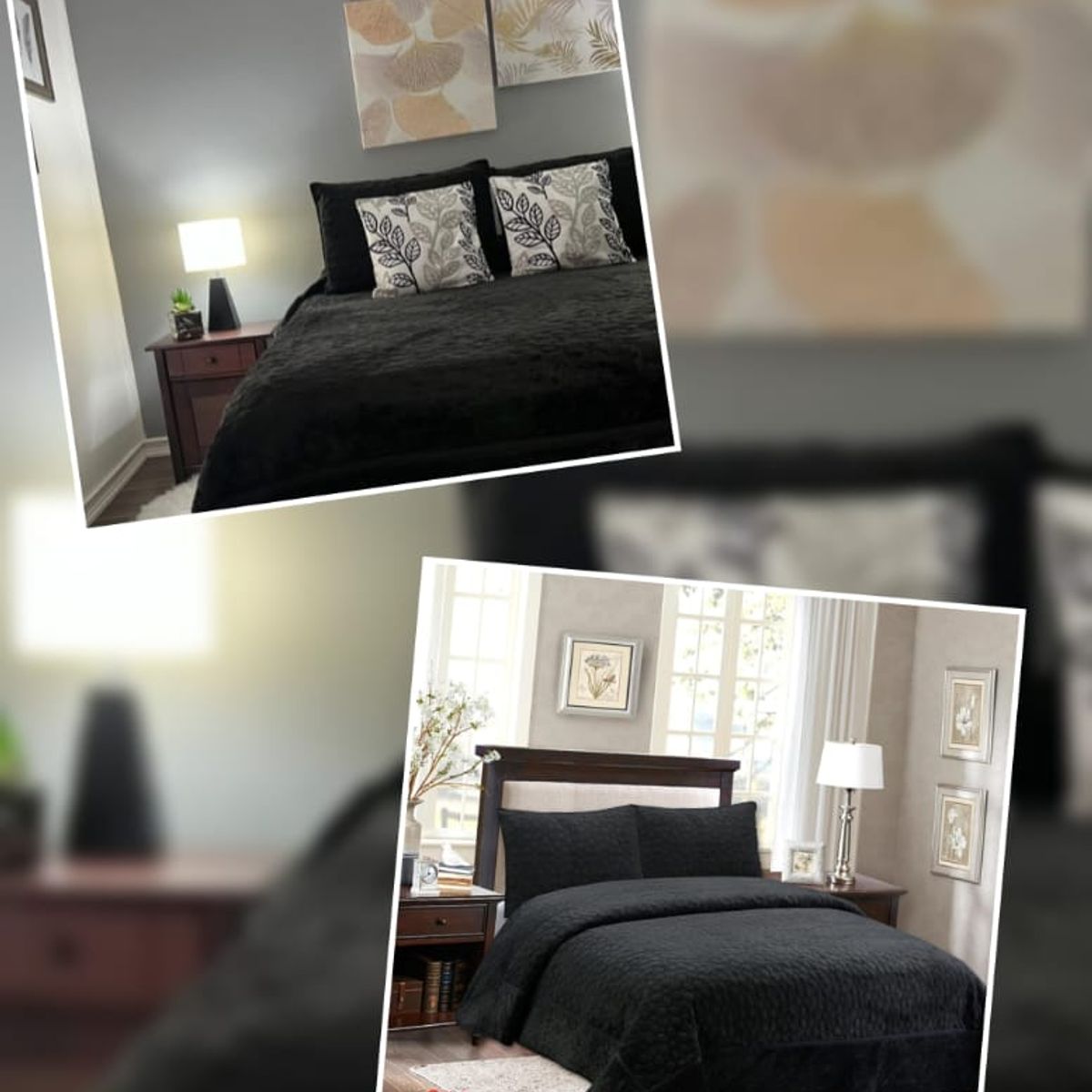 ANGELES DEL HOGAR - Cobertor de Verano con Polar Microplus King Negro