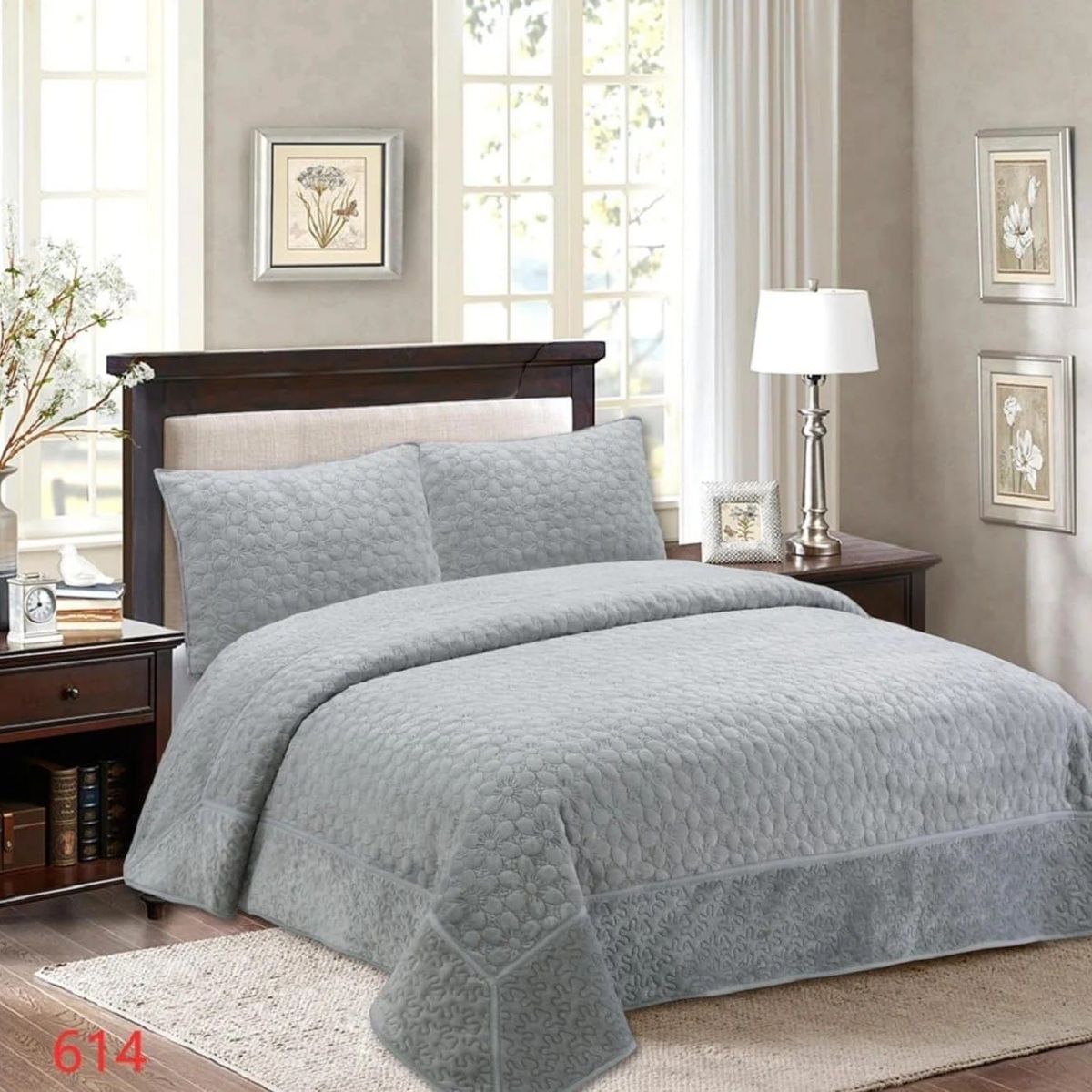 ANGELES DEL HOGAR - Cobertor de Verano con Polar Microplus King Gris Claro