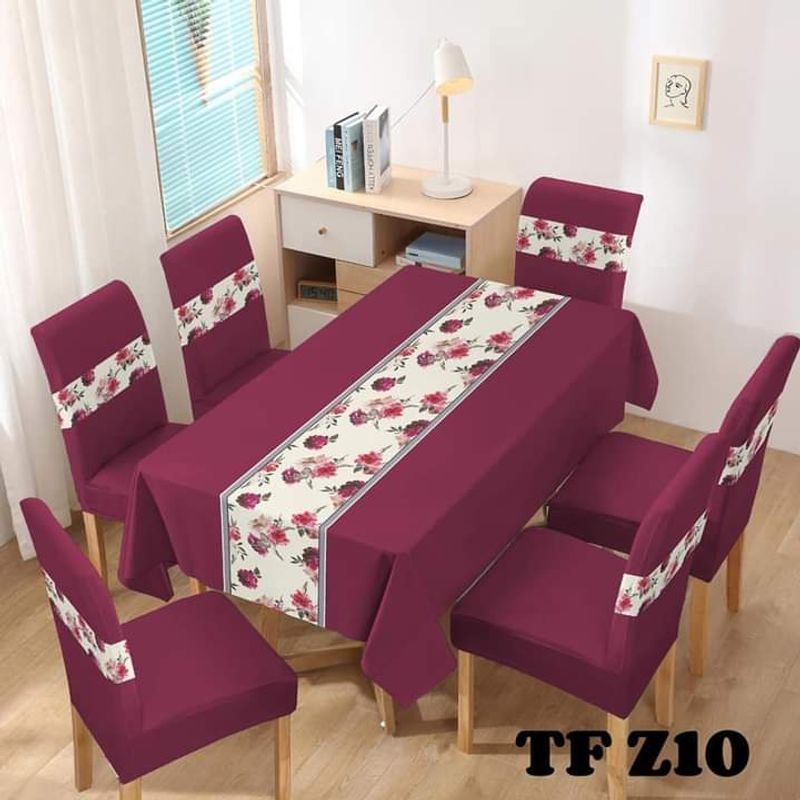 ANGELES DEL HOGAR - Set Completo Mantel Antimanchas 140cm x 220 cm + 6 Fundas
