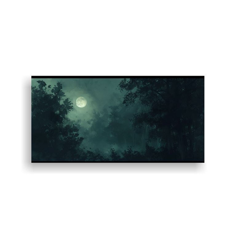 GENERICO - Pintura Digital De Bosque Nocturno En Tela Para De 160x80cm