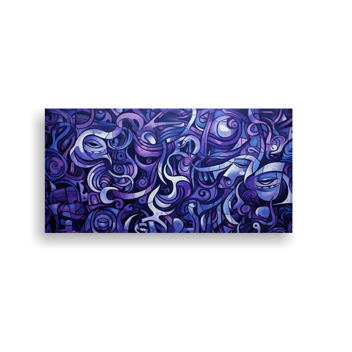 GENERICO - Arte Meditativo Psicodélico En Tonos Violeta Azu 160x80cm