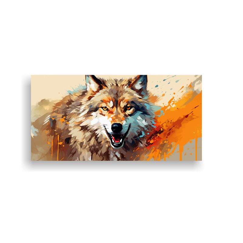 GENERICO - Lobo En Tonos Neutros Arte Pop Neo En Lienzo Crea 160x80cm