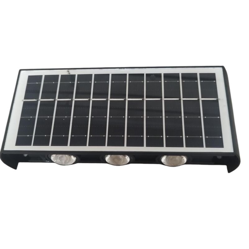 GENERICO - APLIQUE LAMPARA DE PARED SOLAR 6 LEDS LUZ CALIDA IP65