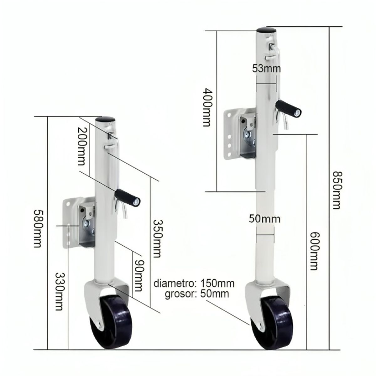OEM - Pata Carro Arrastre Rueda Maniobrable Enganche
