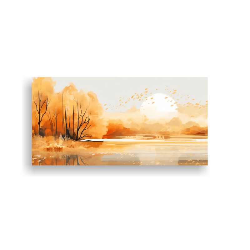 GENERICO - Paisaje Otoñal Intenso Con Colores Dorados Arte  160x80cm