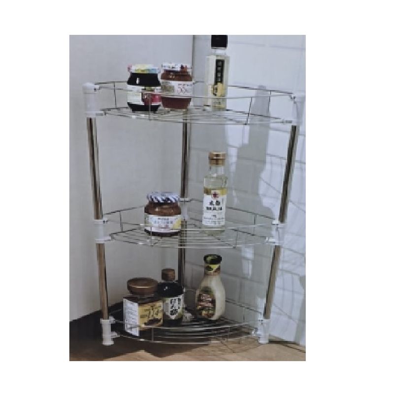 ANGELES DEL HOGAR - Esquinero Repisa Organizador 3 Niveles Baño Cocina Metalico