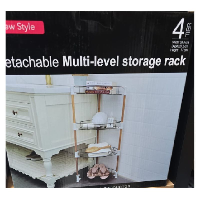 ANGELES DEL HOGAR - Esquinero Repisa Organizador 4 Niveles Baño Cocina Metalico