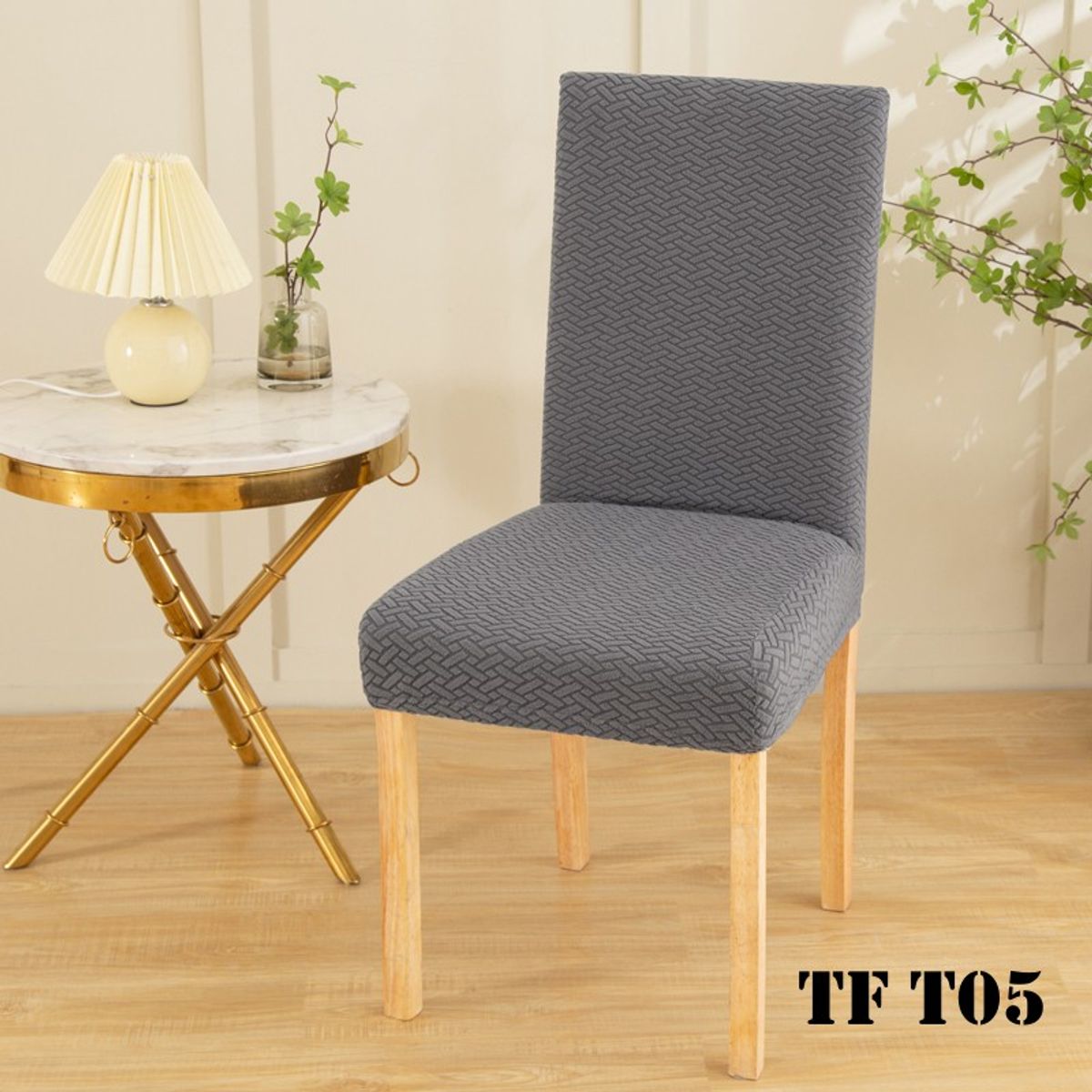 ANGELES DEL HOGAR - Cubre asientos comedor pack 6 unidades Texturizados Gris