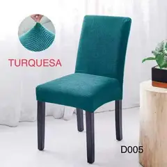 ANGELES DEL HOGAR - Cubre asientos comedor pack 6 unidades Texturizados Turquesa