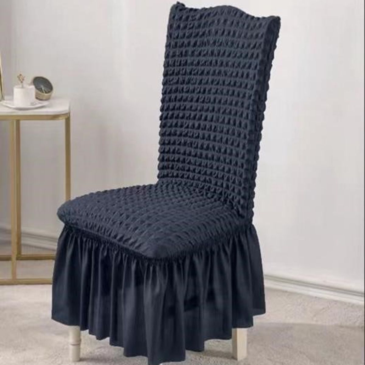 ANGELES DEL HOGAR - Cubre asientos comedor pack 6 unidades Turco Texturizado Azul Marino