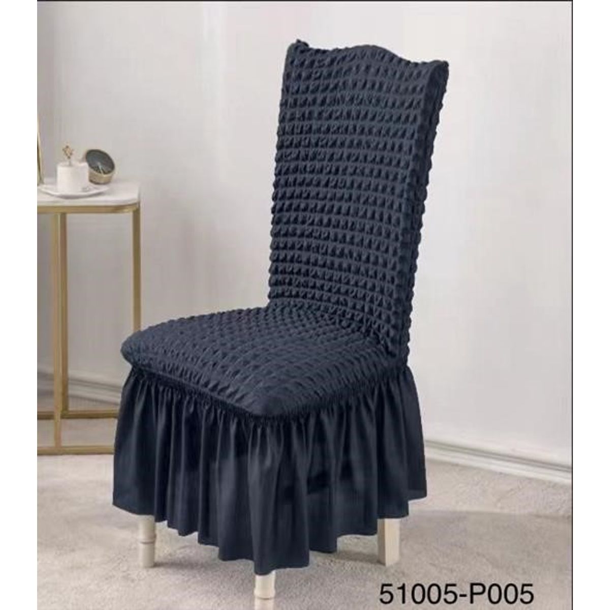 ANGELES DEL HOGAR - Cubre asientos comedor pack 6 unidades Turco Texturizado Azul Marino