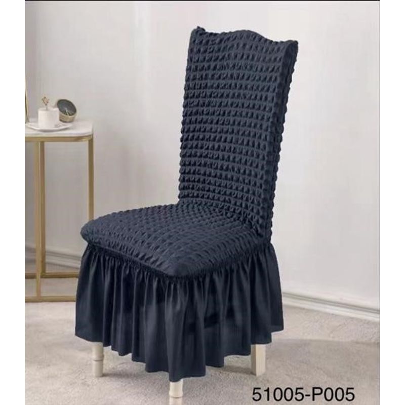 ANGELES DEL HOGAR - Cubre asientos comedor pack 6 unidades Turco Texturizado Azul Marino