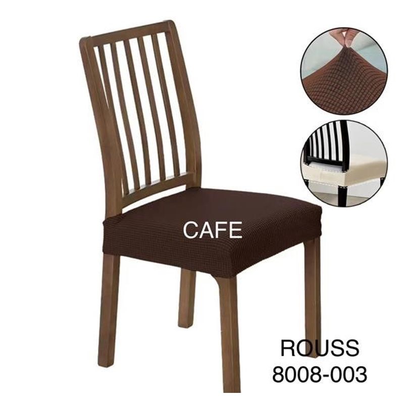 ANGELES DEL HOGAR - Cubre asientos comedor pack 6 unidades Texturizados Café
