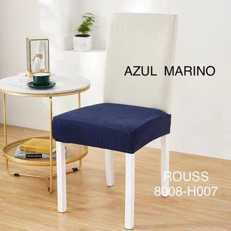 ANGELES DEL HOGAR - Cubre asientos comedor pack 6 unidades Texturizados Azul Marino