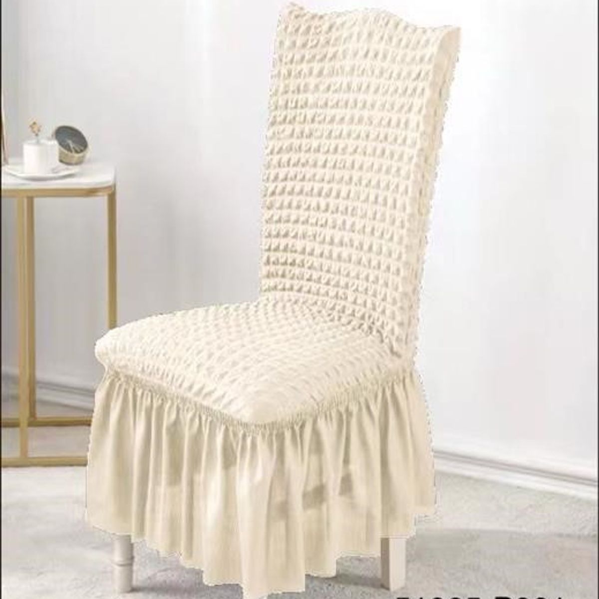 ANGELES DEL HOGAR - Cubre asientos comedor pack 6 unidades Turco Texturizado Crema