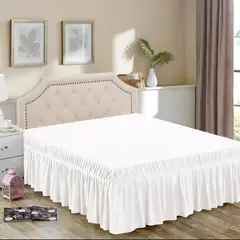 ANGELES DEL HOGAR - Faldonas Para Cama Plaza y Media Blanco