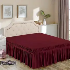 ANGELES DEL HOGAR - Faldonas Para Cama 2 Plaza Burdeos