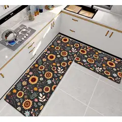 ANGELES DEL HOGAR - Alfombras De Cocina 2 Piezas Antideslizante Goma