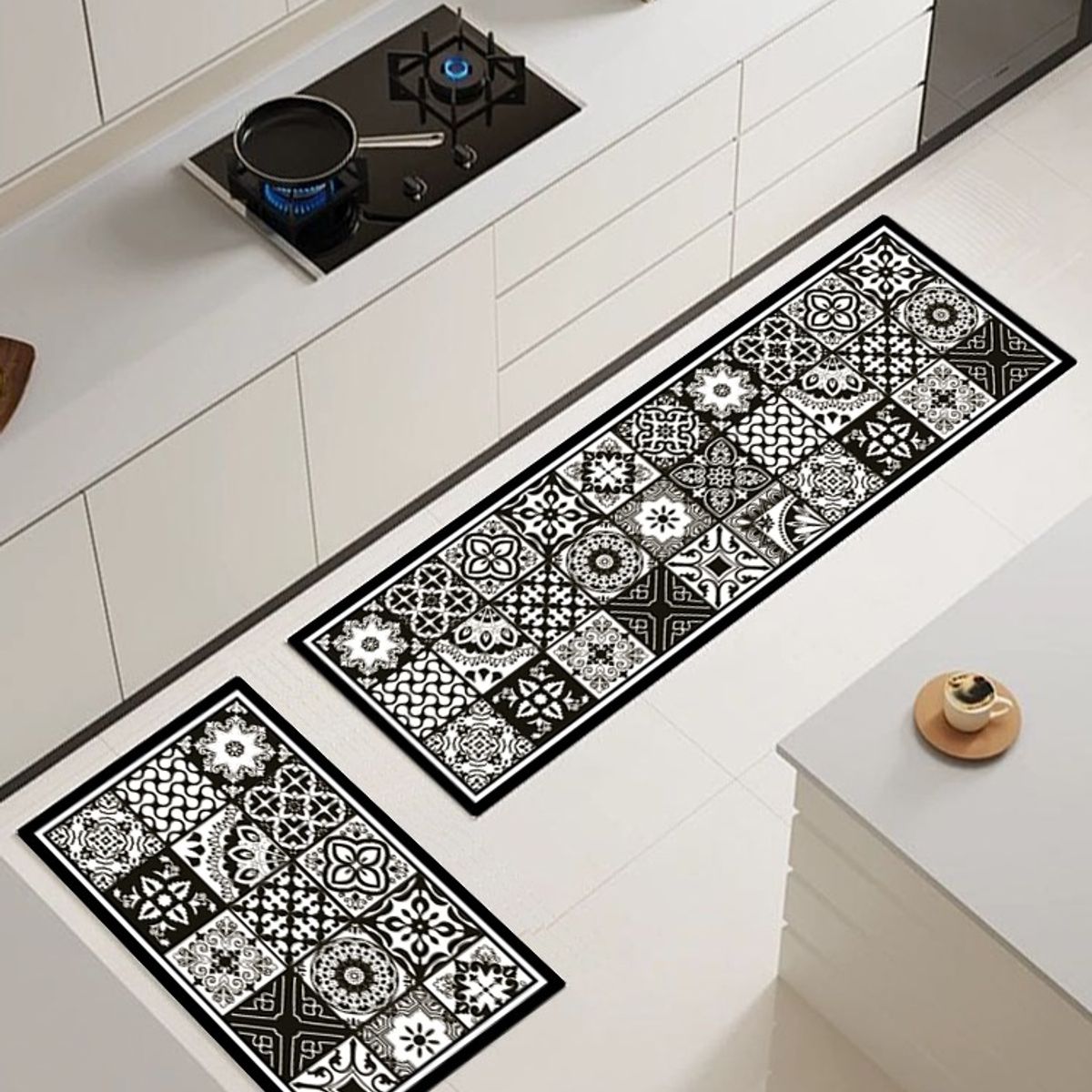 ANGELES DEL HOGAR - Alfombras De Cocina 2 Piezas Antideslizante Goma