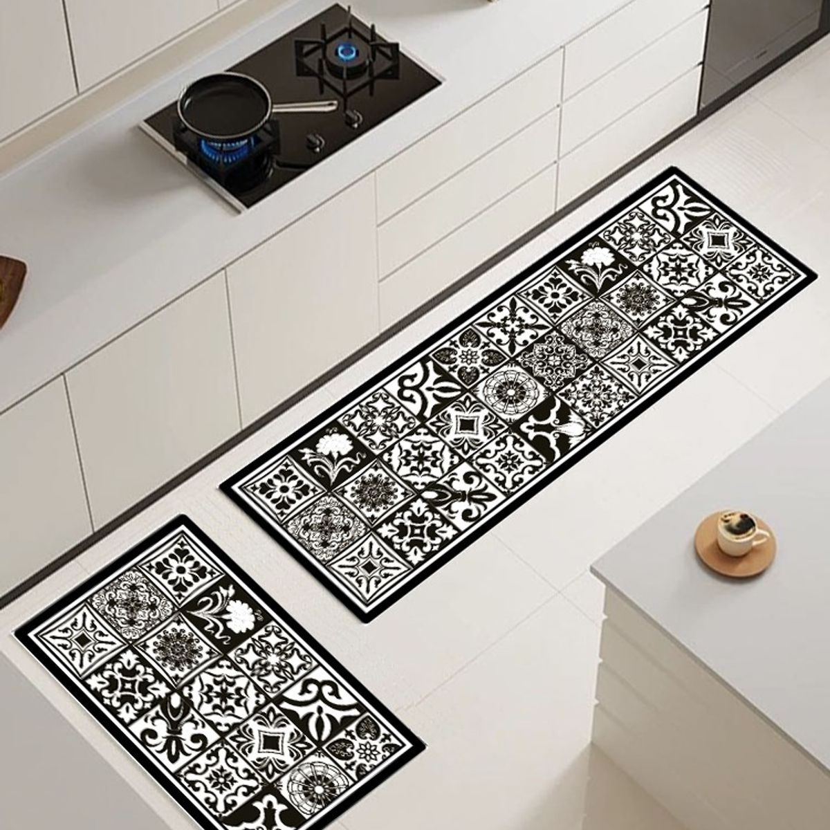 ANGELES DEL HOGAR - Alfombras De Cocina 2 Piezas Antideslizante Goma